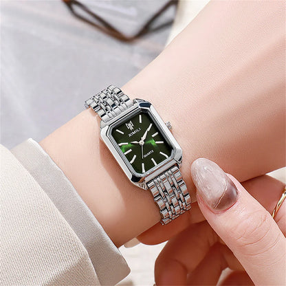 Women's Gold-Plated Square Quartz Watch – Stainless Steel