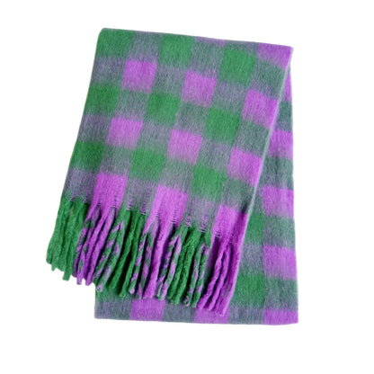 Women's Thick Winter Scarf – Colorblock Cashmere Shawl Wrap