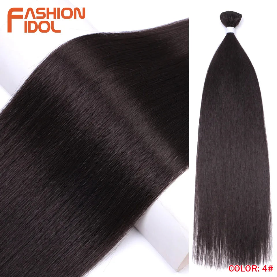 Bone Straight Synthetic Hair Extensions Bundles 24-36 Inch