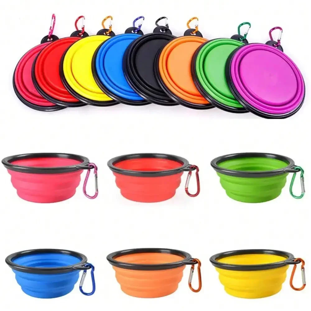 Collapsible Silicone Pet Bowl – Portable Travel Dish for Dogs & Cats