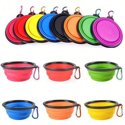 Collapsible Silicone Pet Bowl – Portable Travel Dish for Dogs & Cats