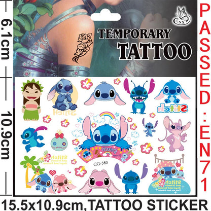 Disney Stitch Temporary Tattoo Stickers Water Transfer Kids Party