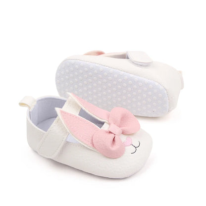 Baby Girl Bunny Ear Mary Jane Shoes – Soft Sole First Walker