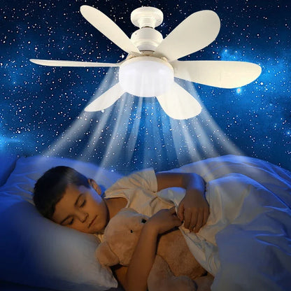 Ceiling Fan Light with Remote Control – E27 LED, Dimmable, Modern