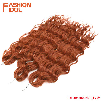 Deep Wave Braiding Hair Extensions 24 Inch – Synthetic Water Wave Crochet Hair