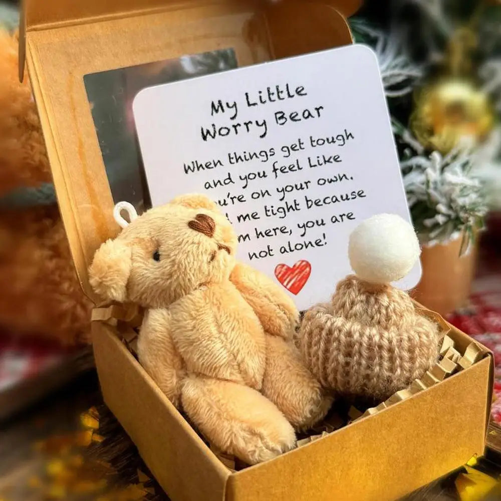 Pocket Worry Bear – Mini Plush Bear in a Box with Inspirational Card