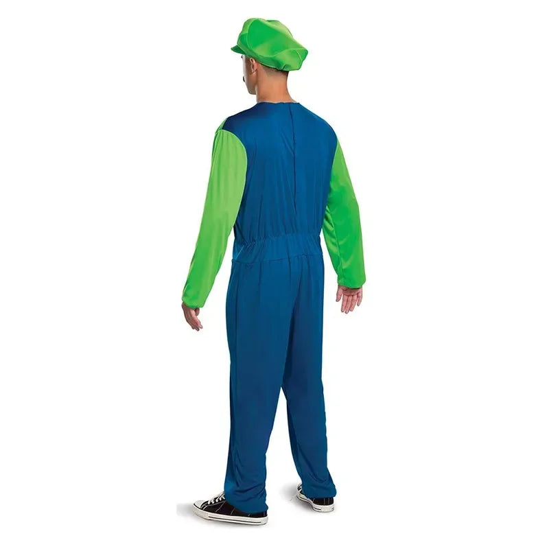 Super Mario Bros Plumber Halloween Costume Set with Hat & Gloves