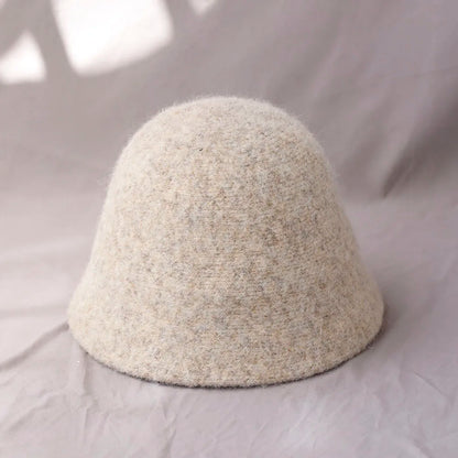 Wool Felt Bucket Hat for Women – Vintage Knit Winter Cap
