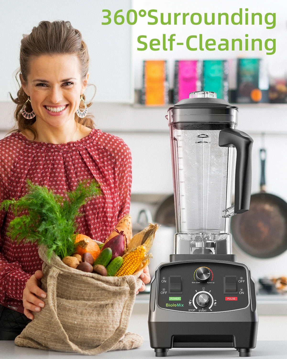 BioloMix 2200W Professional Heavy Duty Blender – Commercial Grade Smoothie & Food Processor