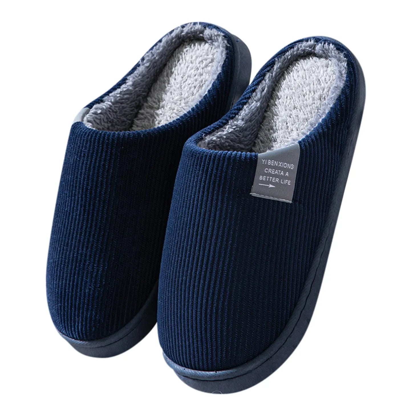 Plush Indoor Slippers for Women & Men – Anti-Slip Warm House Shoes
