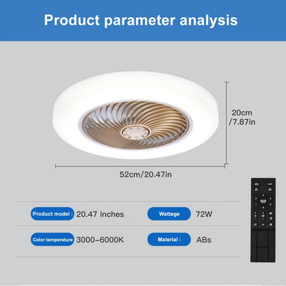 Smart Ceiling Fan with LED Light & Remote Control | 52cm