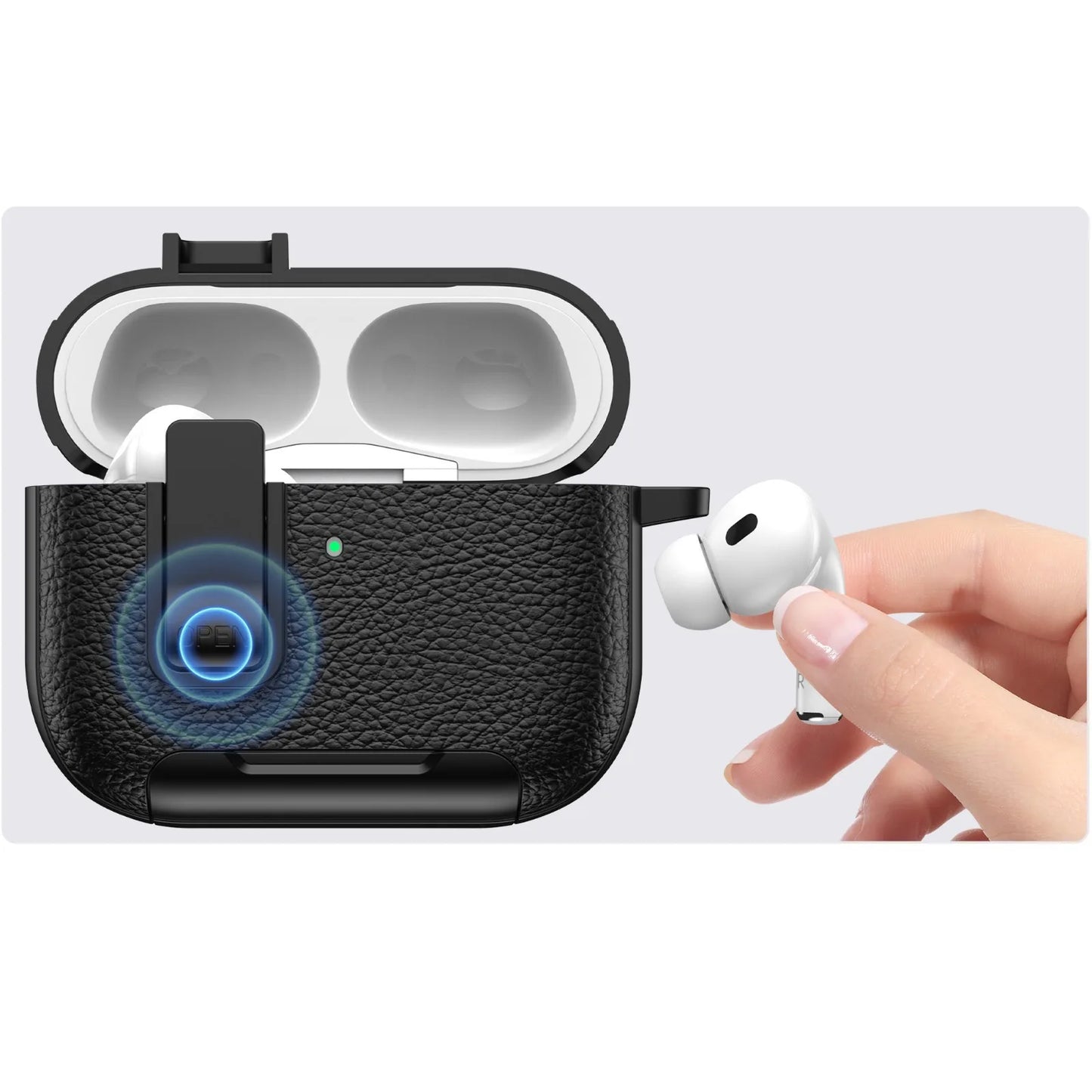 AirPods Case with Phone Holder Clip & Carabiner – Fits AirPods 1/2/3/Pro/Pro 2/Pro 3/4
