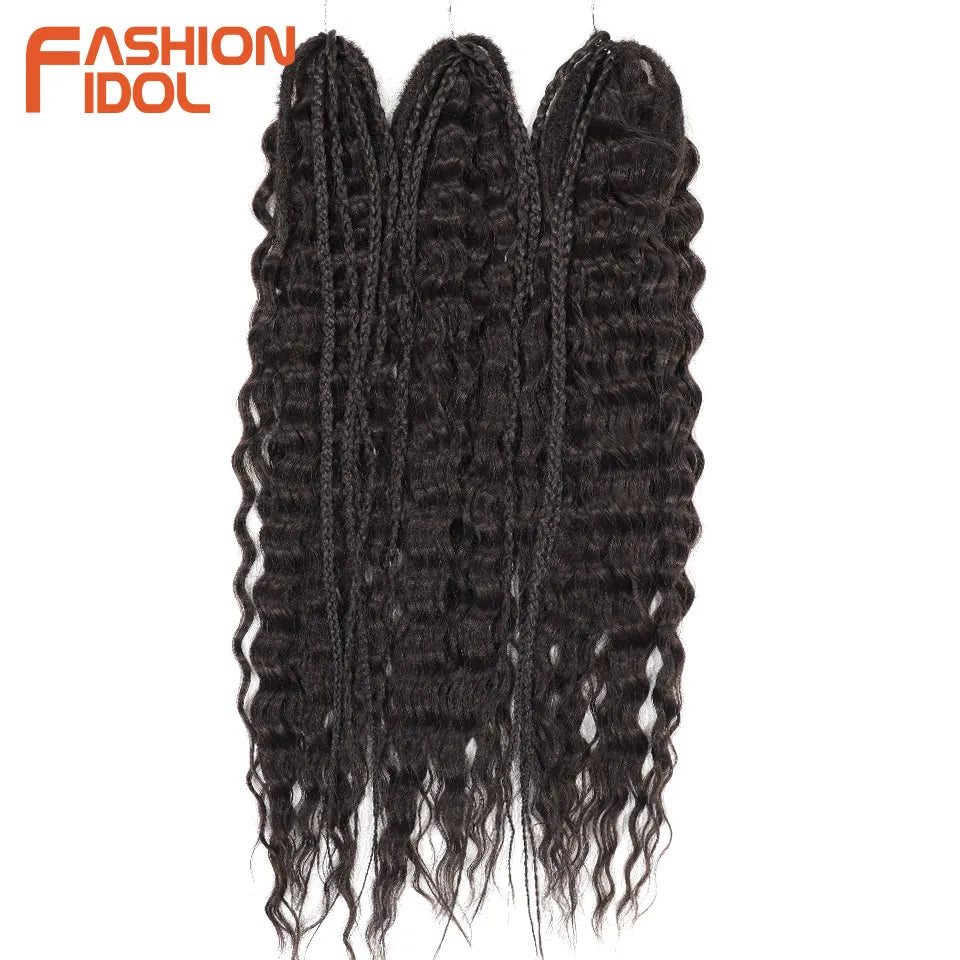 24 Inch Water Wave Crochet Braiding Hair – Synthetic Twist Curly Ombre Extensions