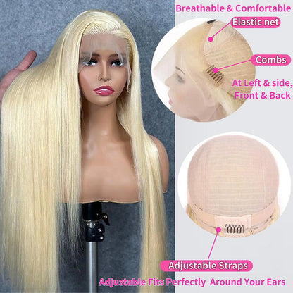 Straight Lace Front Wig Human Hair 13x4 180%-250% Density Pre-Plucked
