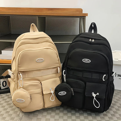 Large Capacity School Backpack with Coin Purse