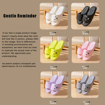Cartoon Bear Indoor Slippers – Lightweight Soft EVA Slides for Women