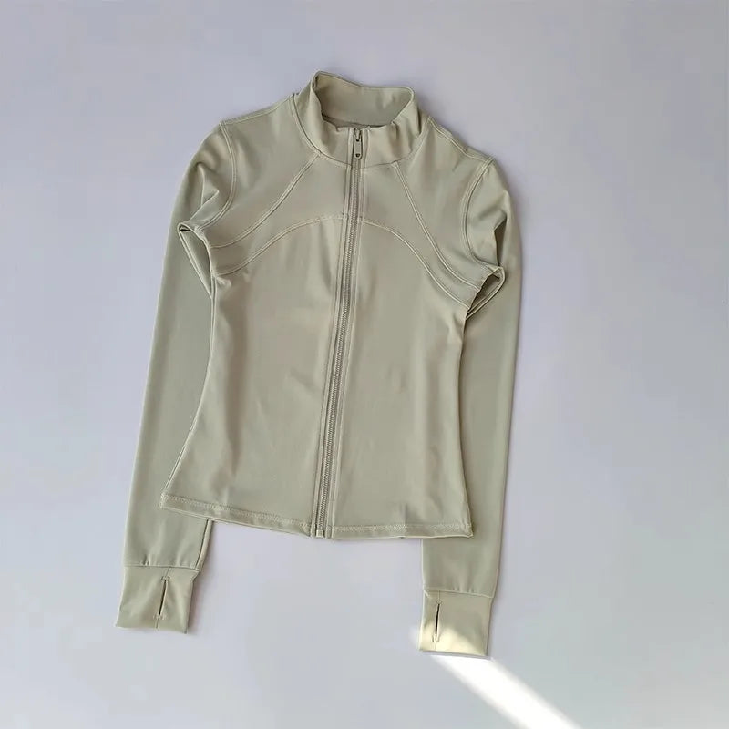 Women's Quick-Dry Long Sleeve Sports Jacket – Running & Gym Fitness Coat