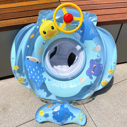 Baby Swim Ring Inflatable Seat Float with Ocean Friends Print