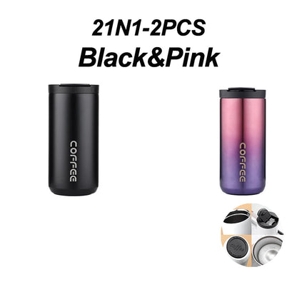Stainless Steel Vacuum Thermos Coffee Mug 400ml – Leakproof Travel Cup