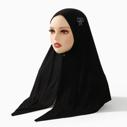 Cotton Triangle Hijab Scarf with Bow Detail – Muslim Women's Wrap