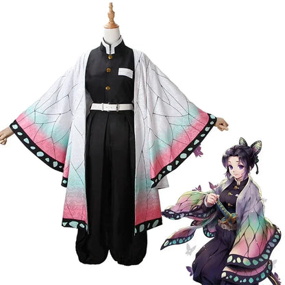 Shinobu Kocho Demon Slayer Cosplay Costume Set with Wig