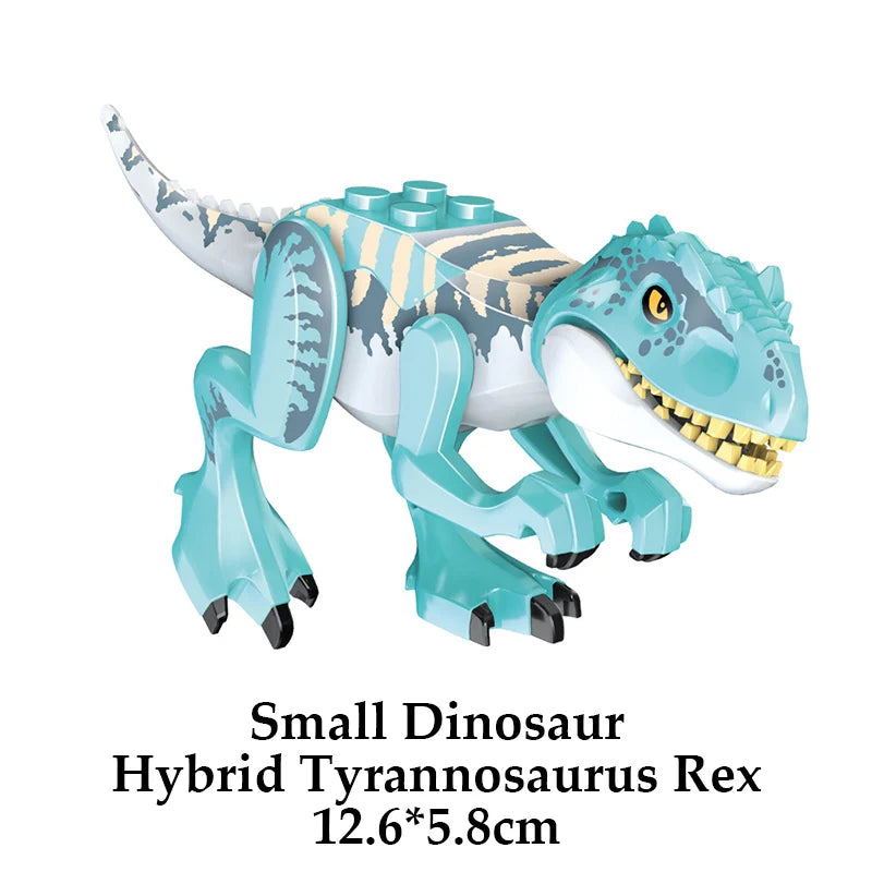 Jurassic Dinosaur Building Blocks Figures – T-Rex Raptor Triceratops MOC Models