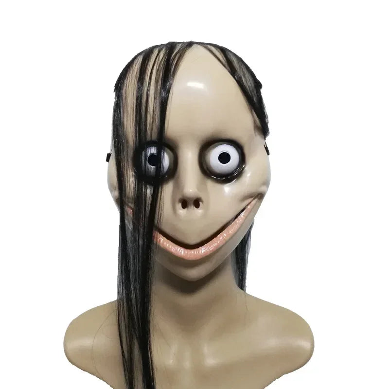 Halloween Horror Ghost Mask with Long Hair – Momo Cosplay Party Mask