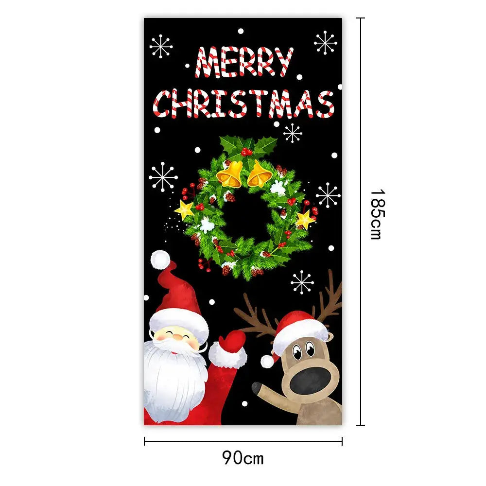Christmas Door Cover – Santa Claus Holiday Decoration 35x73in