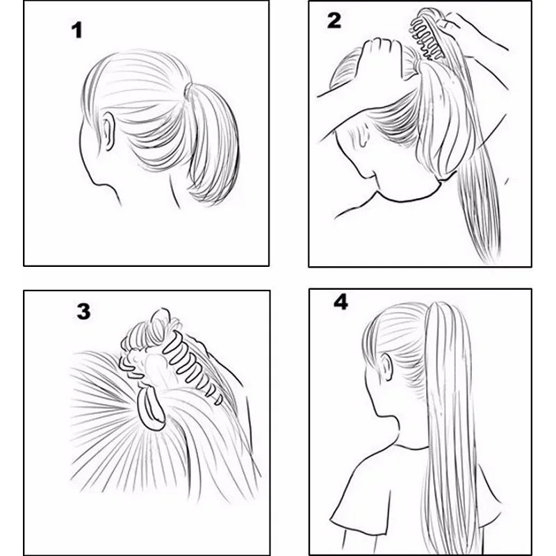 Claw Clip Ponytail Hair Extension – 24 Inch Long Straight Synthetic