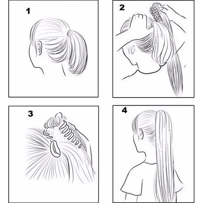 Claw Clip Ponytail Hair Extension – 24 Inch Long Straight Synthetic