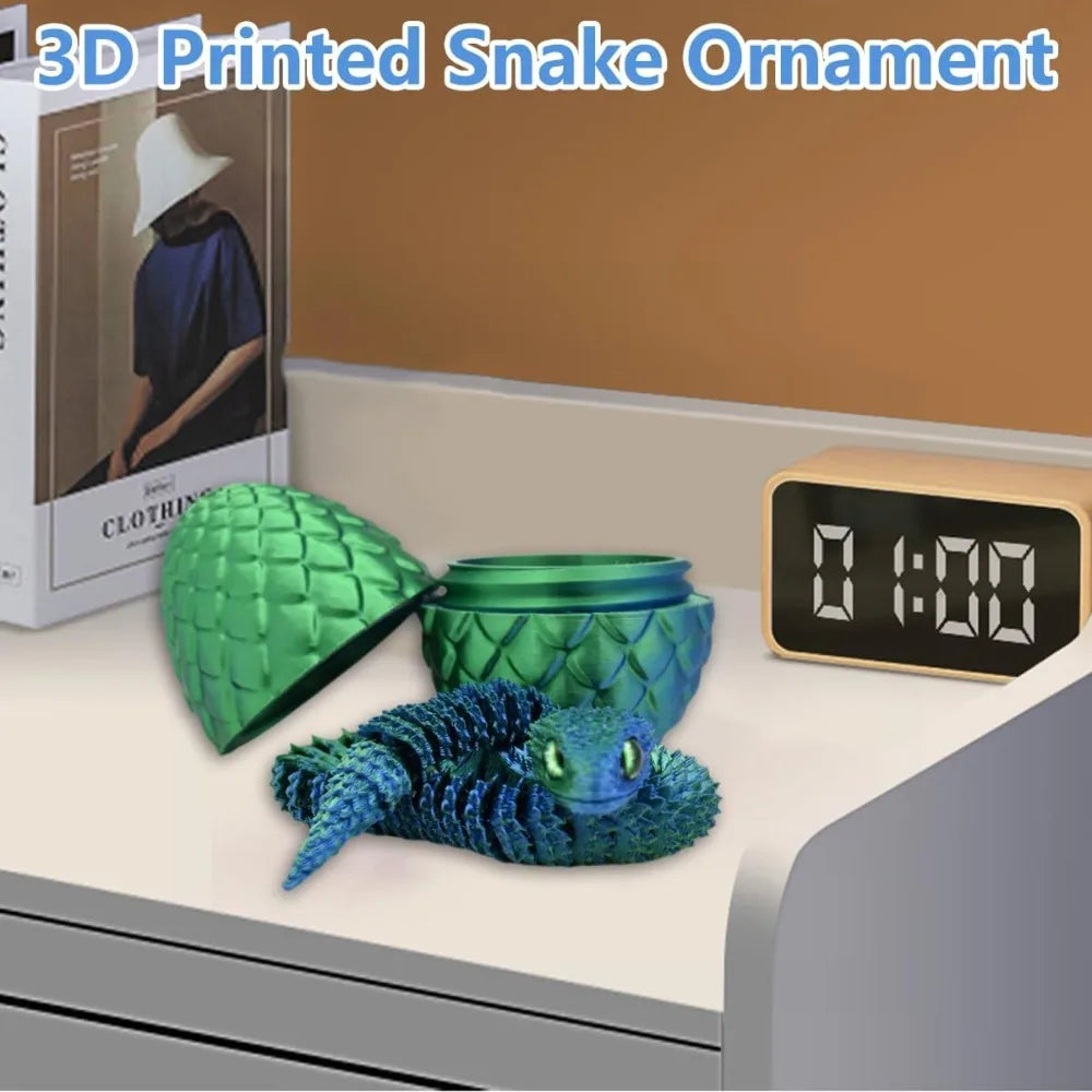 3D Printed Snake Egg Fidget Toy – Articulated Desk Ornament