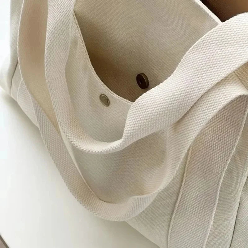 Large Canvas Tote Bag – Lightweight Shoulder Bag for Work & School
