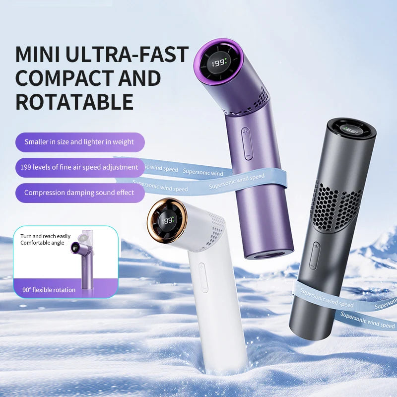 Lipstick Mini Handheld Fan – Brushless Motor, Foldable & Portable