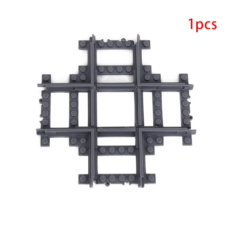 City Train Track Building Block Parts – Straight, Curved & Switch Rails