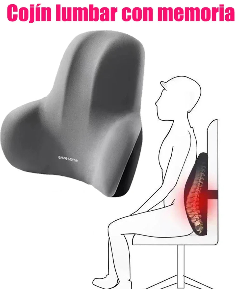 Memory Foam Lumbar Support Cushion for Car, Office & Gaming Chairs