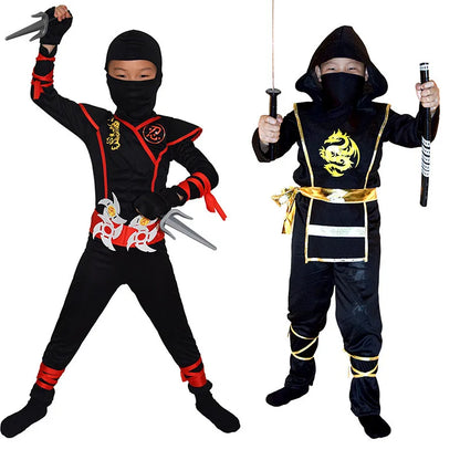 Kids Ninja Halloween Costume Set with Weapon Accessories