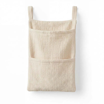 Cotton Baby Crib Hanging Storage Bag – Muslin Nursery Organizer