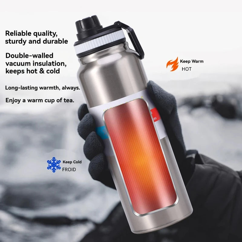 Stainless Steel Vacuum Thermos Bottle – Keeps Cold 24H, Hot 8H