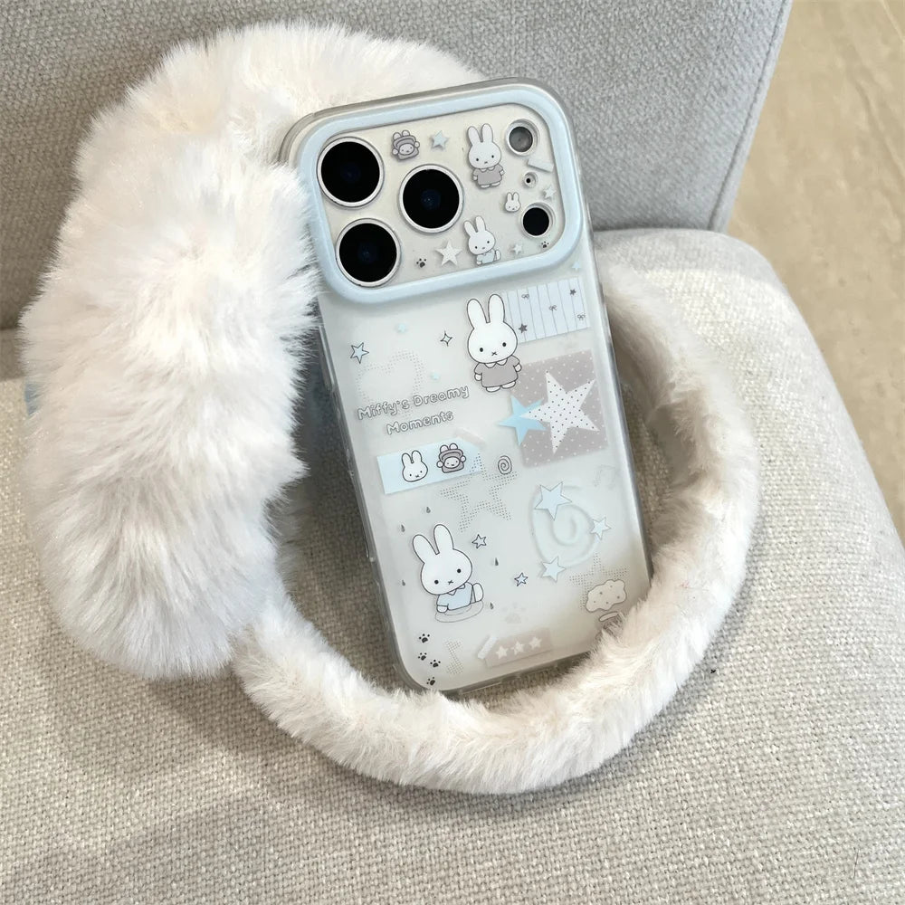 Cute Star Line Rabbit iPhone Case
