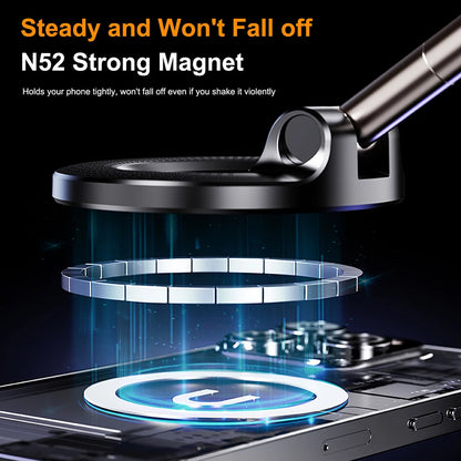 Foldable Magnetic Car Phone Holder 360° Dashboard Mount