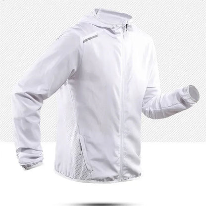 Men's Running Jacket Reflective Hooded Breathable Sportswear