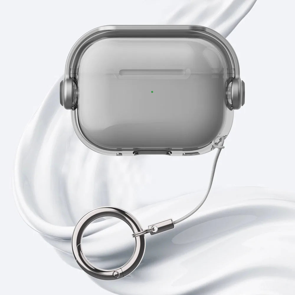 Clear AirPods Case with Security Lock Ring – Candy Color Cover