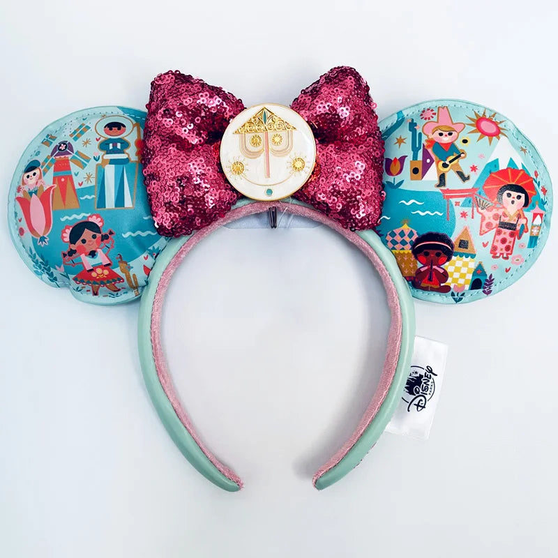 Disney Princess Minnie Ears Headband – Sequin Bow Hair Hoop