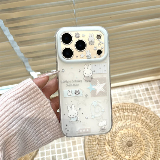 Cute Star Line Rabbit iPhone Case