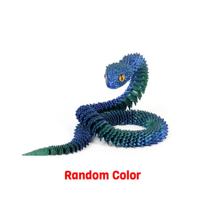 3D Printed Snake Fidget Toy – Glow in the Dark, Movable Joints
