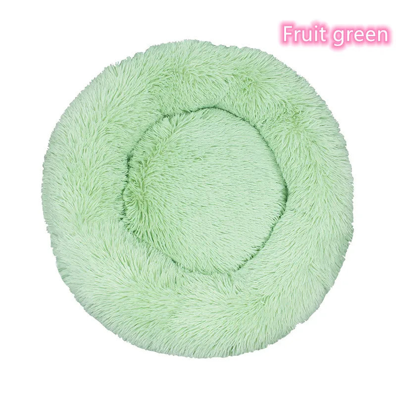 Calming Donut Cat Bed – Super Soft Plush Washable Pet Sleeping Cushion