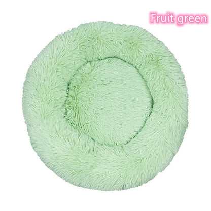 Calming Donut Cat Bed – Super Soft Plush Washable Pet Sleeping Cushion