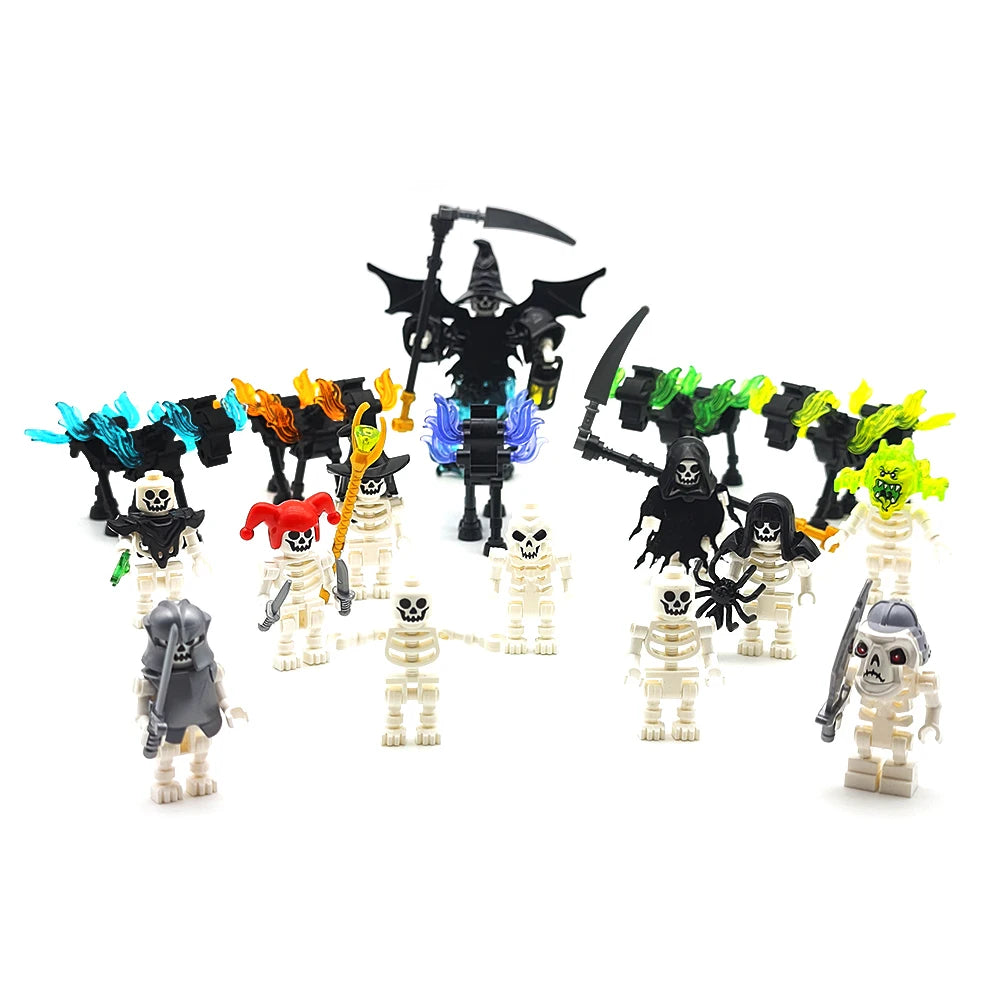 Halloween Skeleton Army Building Blocks Minifigures – Skeleton Horse MOC Figures