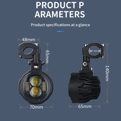 Motorcycle LED Fog Lights 100W Dual Auxiliary Driving Lamps