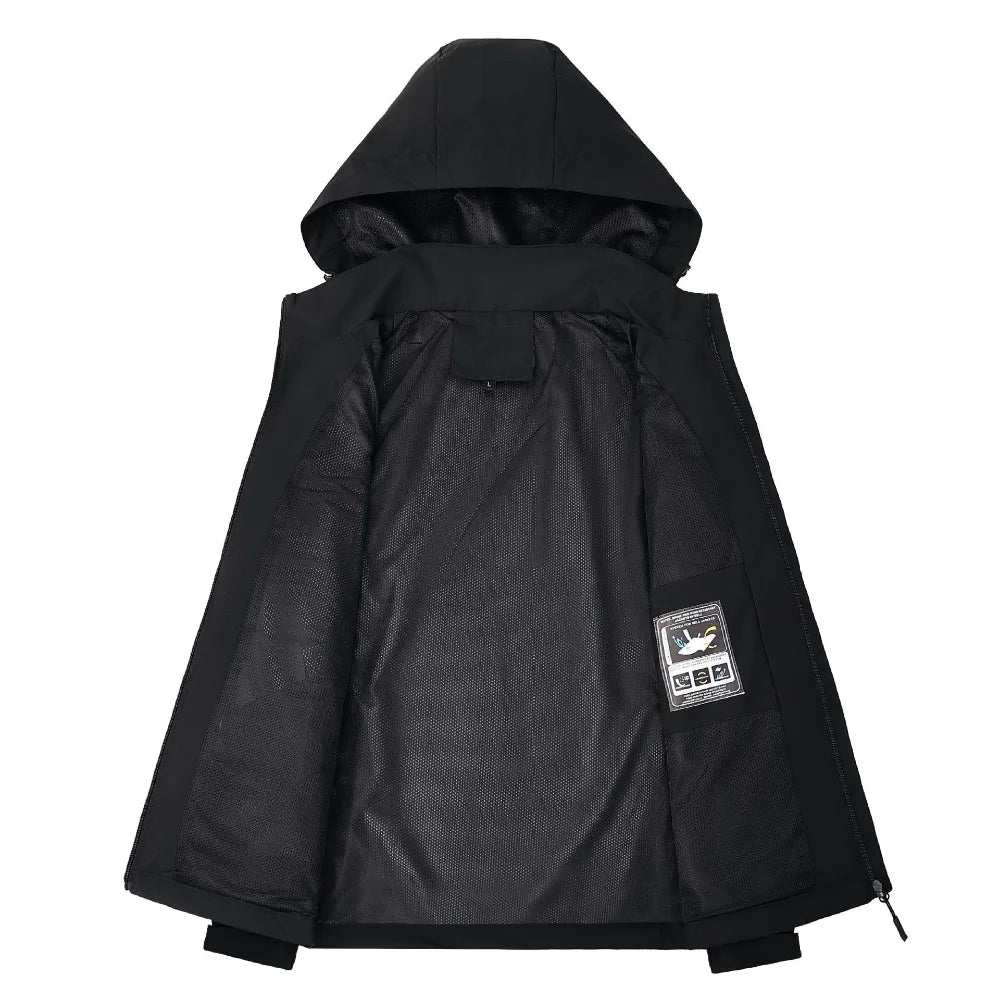Men's Waterproof Hooded Rain Jacket – Lightweight Outdoor Windproof Raincoat